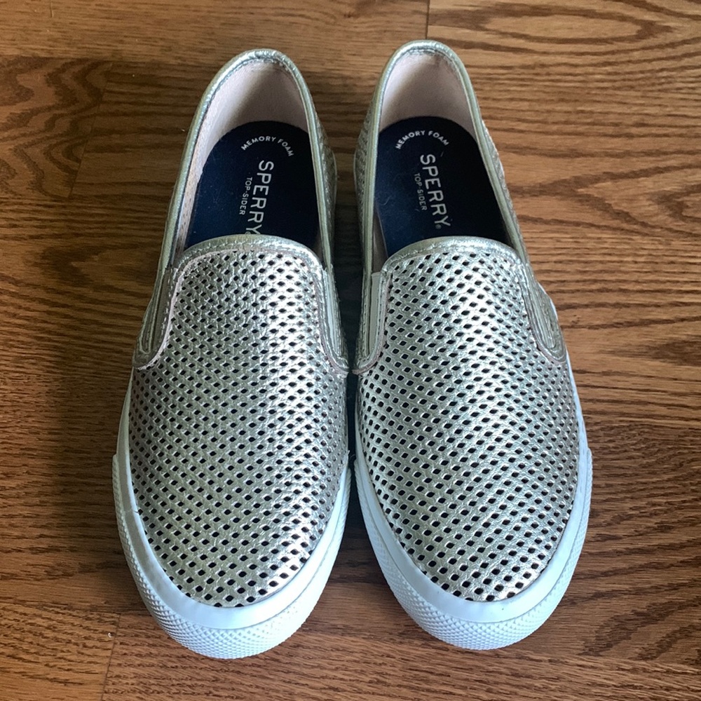 Sperry Silver Slip-On Sneakers